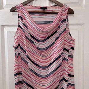 Striped Pink and Black Women's Jersey Top